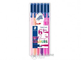 STAEDTLER Triplus Flamingo 1mm-es, rostirón készlet, 6 flamingo szín