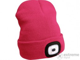 EXTOL kötött sapka, kivehető LED homloklámpával, pink (43193)