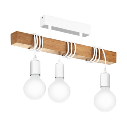 EGLO TOWNSHEND MENNYEZETI LÁMPA E27 3X60W FEHÉR / TÖLGY FÉNYFORRÁS NÉLKÜL