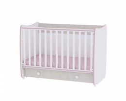 LORELLI Dream kiságy 60x120 - White &amp; Pink Crossline / Fehér &amp; Pink csíkozás