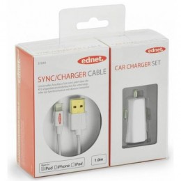 Egyéb EDNET Apple Car Charger Set White (31044)