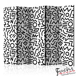 Paraván - Black and White Maze [Room Dividers]