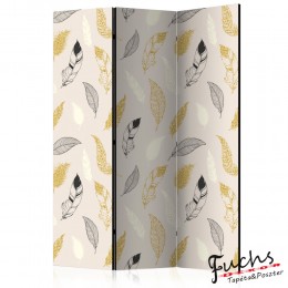 ArtGeist sp. z o o. Paraván - Golden Feathers [Room Dividers]