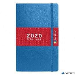 TOPTIMER Határidőnapló Rainbow T018 A/5 heti fehér lapos pontozott belíves piros 2020.