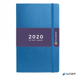 TOPTIMER Határidőnapló Rainbow T014 B/6 heti fehér lapos pontozott belíves lila 2020.