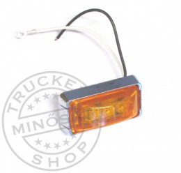 TruckerShop LED helyzetjelző lámpa 12/24V (ívelt trapéz) sárga, KRÓMOZOTT