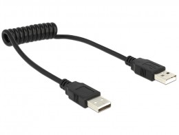 Delock kábel USB 2.0 Spirál Hosszabító apa/apa - 0.6m (83239)