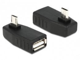 Delock Adapter USB micro-B male to USB 2.0-A female OTG, 90 fokos (65474)