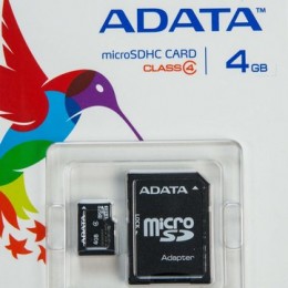 ADATA 16GB microSDHC Class 4 memóriakártya adapterrel (AUSDH16GCL4-RA1)