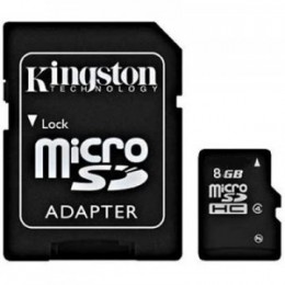 Kingston 8GB microSDHC memóriakártya adapterrel (SDC4/8GB)