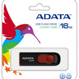 ADATA C008 16GB pendrive - Fekete/Piros (AC008-16G-RKD)