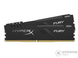 Kingston HX424C15FB3K2/16 HyperX Fury 16GB 2400MHz DDR4 Non-ECC CL15 XMP 2.0 memória modul, fekete, 2db