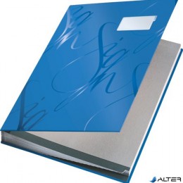 LEITZ Aláírókönyv, A4, 18 részes, karton, &quot;Design&quot;, kék