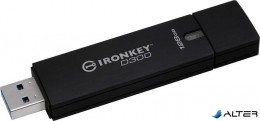 Kingston Pendrive, 128GB, 250/85 MB/s, titkosítással, USB 3.0, , &quot;Ironkey D300S&quot;