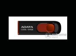 ADATA C008 64GB USB 2.0 pendrive, fekete-piros (AC008-64G-RKD)