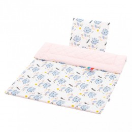 NEW BABY Kétoldalas együttes Velvet babakocsiba páva rózsaszín