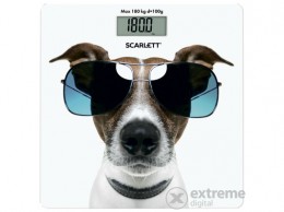 Scarlett SCBS33E090 digitális személymérleg, napszemüveges kutya mintás