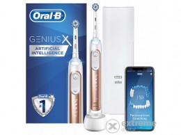 Oral-B Genius X Elektromos fogkefe Sensi fejjel, rose gold