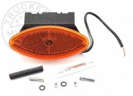 TruckerShop Helyzetjelző lámpa LED gyűrűvel 24V (ovális) sárga tartóval