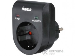 Hama hálózati túlfeszültség védő adapter, fekete (108878)