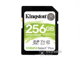 Kingston Canvas Select Plus 256GB SDXC memóriakártya, class 10, UHS-I, U3, V30