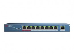 Hikvision DS-3E0109P-E (B) 9 portos PoE switch; 8 PoE + 1 uplink port; nem menedzselhető