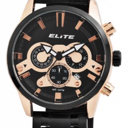 Elite 04 férfi karóra fém szíjjal - Fekete rosegold