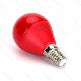 Led izzó G45 E14 4W Piros búrával