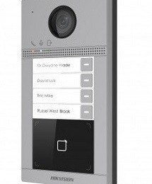 Hikvision DS-KV8413-WME1 Négylakásos IP video-kaputelefon kültéri egység, kártyaolvasóval, IR-megvilágítás, WiFi, 12VDC/PoE