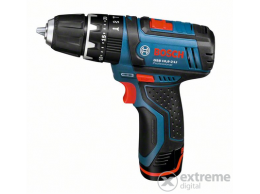 Bosch GSB 12V-15Professional akkus ütvefúró-csavarozó, 1x2,0 Ah +1x4,0 Ah + Tartozékkészlet + Szerszámtáska