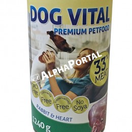 Dog Vital konzerv rabbit&amp;heart 1240gr