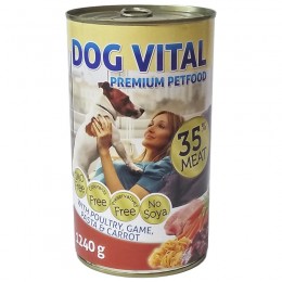Dog Vital konzerv Poultry, Game,Pasta&amp;Carrot 1240gr