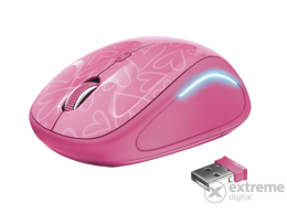Trust Yvi FX Pink vezeték nélküli notebook egér, rózsaszín