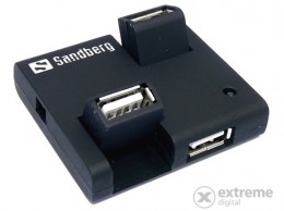 SANDBERG USB 4 portos Hub, fekete