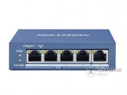 Hikvision DS-3E0505P-E (4 port 1000Mbps, 60W, 1 uplink port, L2) switch PoE