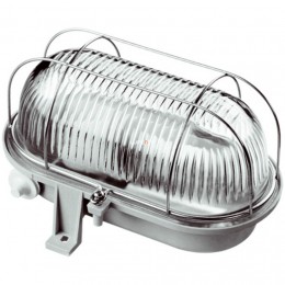 GAO ovális hajólámpa 1xE27 max.100W IP44 szürke fém védővel 6910H