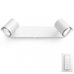 Philips Hue 34179/31/P6 Adore Bluetooth Hue Adore IP44 fali/mennyezeti spot lámpa 2xGU10 + 5,5W GU10 Hue White Ambiance