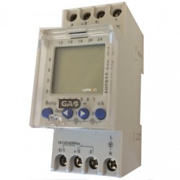 GAO digitális kapcsolóóra (heti program) 2 csatornás max.2300W 16A DIN sín modulra 8138H