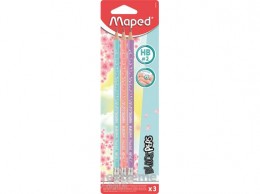 MAPED Black Peps Pastel háromszögletű grafitceruza radírral, HB