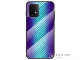 GIGAPACK Bumper szilikon keret Samsung Galaxy S10 Lite (SM-G770F) készülékhez, kék, karbon mintás