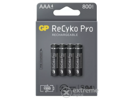 GP ReCyko Pro NiMH tölthető akkumulátor, HR03 (AAA) 800mAh, 4db (B22184)