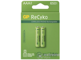 GP ReCyko NiMH tölthető akkumulátor vezeték nélküli telefonokhoz (B2416), HR03 (AAA) 650mAh, 2db