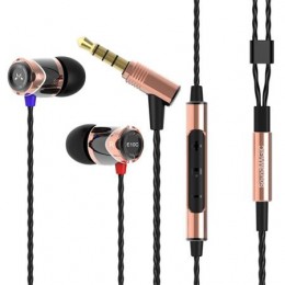 SOUNDMAGIC Fülhallgató, mikrofon, hangerőszabályzó, fém, "E10C", fekete-arany