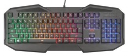 Trust Billentyűzet, vezetékes, gaming, HUN, USB, "GXT 830-RW Avonn", fekete