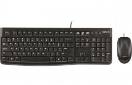 Logitech Egér- és billentyűzet készlet, vezetékes, USB, &quot;MK120&quot;, fekete