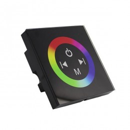 Optonica LED Szalag Dimmer RGB vezérlő / fali/ fekete üvegpanel, érintő vezérléssel AC6317