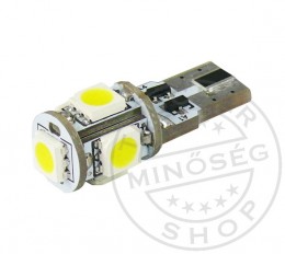 TruckerShop LED IZZÓ 24V T10 5SMD LED FEHÉR CANBUS EXTRA