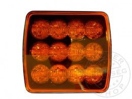 LED sárga villogó mágnestalpas , tölthető 12V/24V