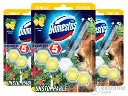 DOMESTOS Power 5 WC-frissítő Blokk Giraffe Limited Edition Exotic Lime, 3x55g