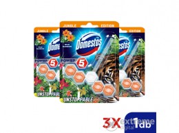 DOMESTOS Power 5 WC-frissítő Blokk Tiger Limited Edition Wild Blosson, 3x55g